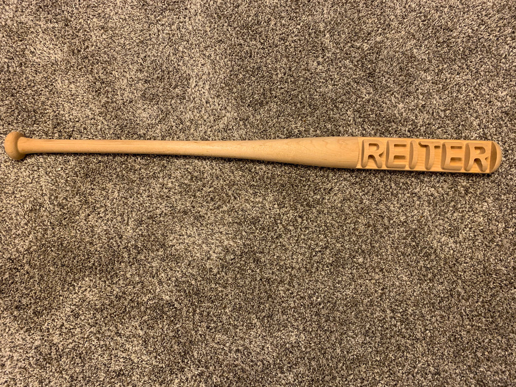 Name carved baseball bat