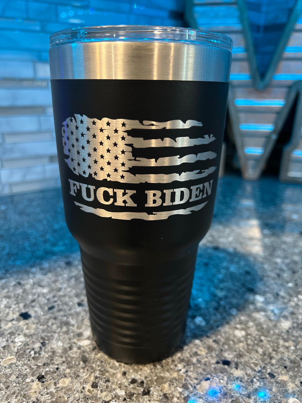 F-Biden flag 30oz laser engraved tumbler